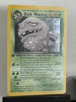 2000 Pokemon Dark Weezing 1st Edition Holo Team Rocket Rare #14/82 - Image 3