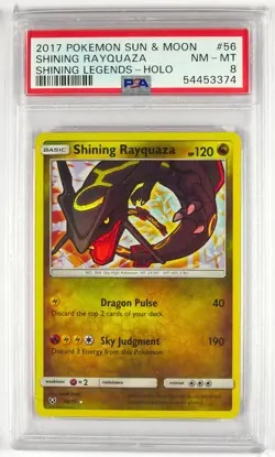 Pokemon TCG - Shining Rayquaza (Shining Legends) 56/73 Holo Rare (PSA NM-MT 8) - Image 1