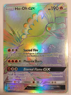 Pokemon TCG Ho-Oh GX SM80 Shining Legends Rainbow Rare Promo NM - Image 1