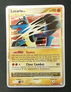Lucario LV. X Holo Rare Mysterious Treasures D&P 2007 Pokemon Card 122/123 - Image 1