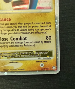 Lucario LV. X Holo Rare Mysterious Treasures D&P 2007 Pokemon Card 122/123 - Image 4