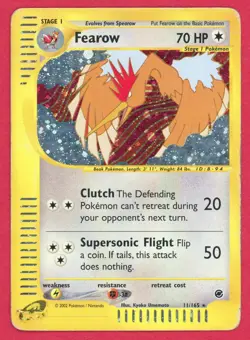 Fearow 11/165 Pokemon Card TCG Holo Expedition Base Set 2002 - Damaged - Image 1