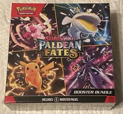 Pokemon TCG Scarlet & Violet Paldean Fates Booster Bundle 6 Pack New Sealed - Image 1
