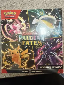 Pokemon TCG Scarlet & Violet Paldean Fates 6 Booster Pack Bundle Factory Sealed - Image 1