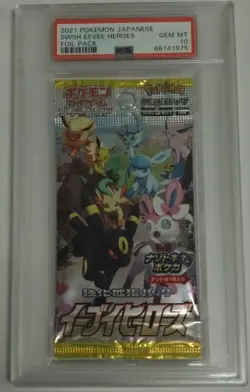 PSA10 2021 POKEMON JAPANESE SWORD & SHIELD EEVEE HEROES FOIL PACK SWSH - Image 1