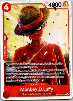 Monkey.D.Luffy SR Legacy of the Master OP12-015 NM - Image 1