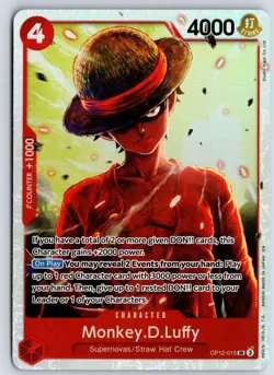 Monkey.D.Luffy One Piece SR Foil Legacy of the Master OP12-015 NM - Image 1