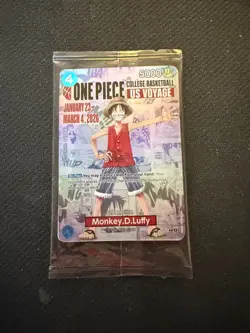 One Piece Monkey.D.Luffy US College Basketball Promo Card Rutgers SGA - IN HAND - Image 1