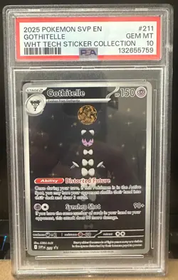 2025 POKEMON SVP EN-SV BLACK STAR PROMO #211 GOTHITELLE WHT TECH STICKER PSA 10 - Image 1