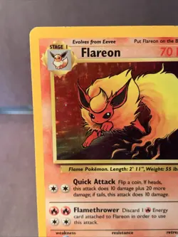 Pokemon TCG Flareon 3/64 Jungle Set Unlimited Holo Rare 1999 WOTC VTG LP - Image 2