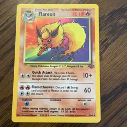Pokemon TCG Flareon Jungle 3/64 Holo Unlimited Holo Rare - LP - Image 1