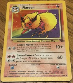 Pokemon Spanish TCG Flareon Jungle 3/64 Holo Unlimited Holo Rare - LP - Image 2