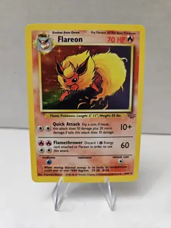 Pokemon TCG Flareon Jungle 3/64 Holo Unlimited Holo Rare - LP - Image 1