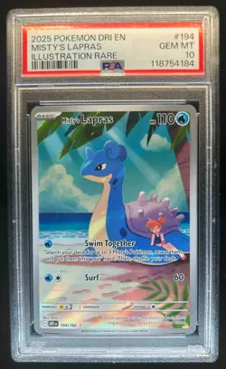 2025 Pokemon SV Destined Rivals Misty's Lapras #194/182 PSA 10 - Image 1