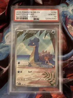 2025 Pokemon Destined Rivals Misty's Lapras Illustration Rare #194/182 PSA 10 - Image 1