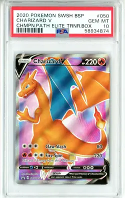 PSA GEM MT 10 Pokemon Charizard V SWSH050 SWSH: Sword & Shield Promo Cards Holo - Image 1