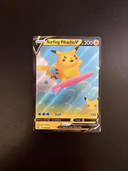 Surfing Pikachu V 2021 Celebrations 25th Anniversary Holo 008/025 Pokemon - Image 3