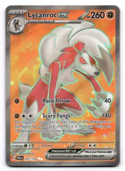 Lycanroc ex NM 241/193 Sv02: Paldea Evolved Pokemon TCG Holo - Image 1