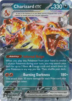 Charizard ex - 125/197 - Double Rare NM, English Pokemon Obsidian Flames - Image 1