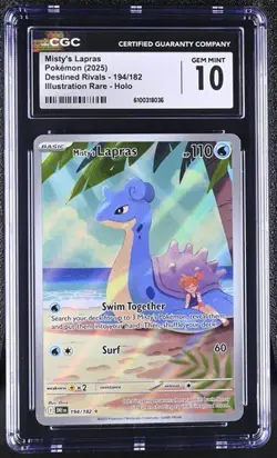 Misty's Lapras *CGC 10* Illustration Rare *Destined Rivals* #194 *2025* Pokemon - Image 1
