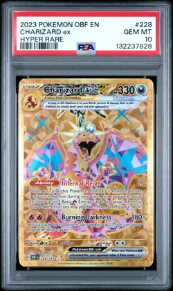 2023 POKEMON OBF EN-OBSIDIAN FLAMES HYPER RARE #228 CHARIZARD EX PSA 10 - Image 1