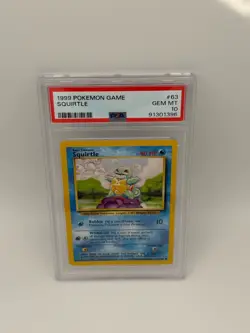 1999 Pokemon Game Squirtle PSA 10 Base Set #63/102 - Image 3