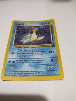Pokemon TCG Lapras Fossil 10/62 Holo Unlimited Holo Rare Foil Vintage - Image 1