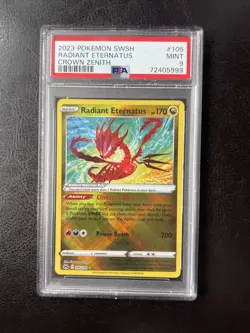2023 Pokemon Crown Zenith 105 Radiant Eternatus PSA 9 Mint - Image 1