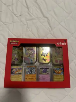 Pokemon TCG Scarlet & Violet-151 Mini Tin 4-Pack Box Booster Promo Foil - Image 1