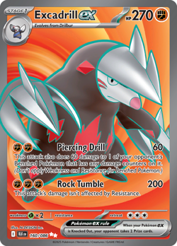 Excadrill ex - 160/086 - Secret Rare NM, English Pokemon Black Bolt - Image 1