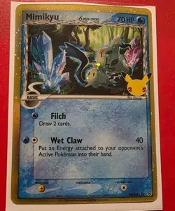 Pokemon TCG Pokemon Celebrations Mimikyu SWSH136 Black Star Promo - Image 1