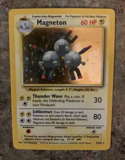 Pokemon TCG Magneton Base Set 9/102 Holo 1999-2000 Unlimited LP - Image 2