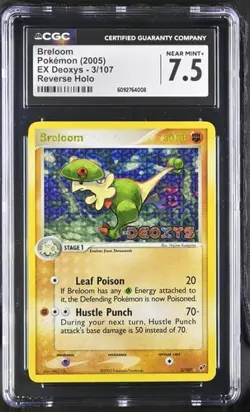 CGC 7.5 BRELOOM 3 EX DEOXYS REVERSE HOLO POKEMON NEAR MINT+ - Image 1