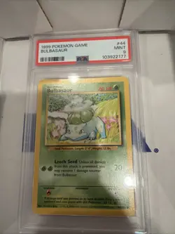 1999 Pokemon Game Base Set 44 Bulbasaur PSA 9 - Image 1