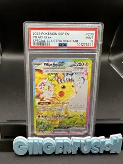 2024 POKEMON SSP EN-SURGING SPARKS SPECIAL ILLUSTRATION RARE PIKACHU EX PSA 9 - Image 1