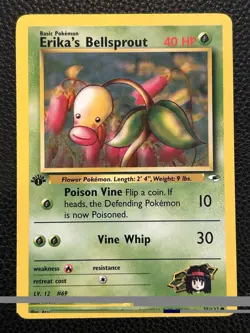 2000 Pokemon Gym Heroes Erika's Bellsprout 75/132 1st Edition WotC Vintage - Image 1