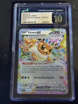Pokemon TCG Eevee EX 075/131 Prismatic Evolutions Pristine CGC 10 - Image 1