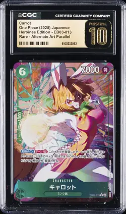 2025 ONE PIECE JPN HEROINES EDITION ALT ART #EB03-013 CARROT CGC 10 PRISTINE - Image 1
