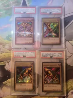 Yugioh Exodia The Forbidden One, Left Leg, Left Arm, Right Arm LCYW 1st Ed PSA 7 - Image 1