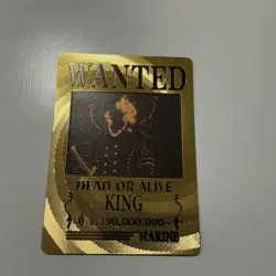 One Piece Wanted Poster Gold Fan Art Card - King - Marine - Image 1