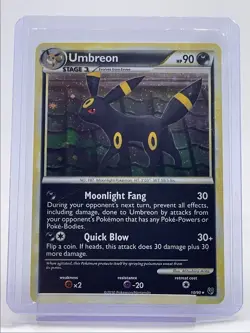 UMBREON 2010 POKEMON HEARTGOLD & SOULSILVER UNDAUNTED RARE HOLO 10/90 Q6233 - Image 1