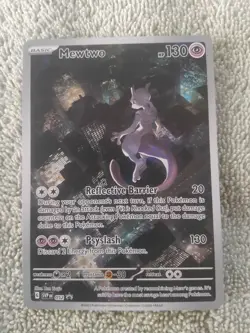 POKEMON TCG 151 MEWTWO SVP 052 BLACK STAR PROMO UPC CARD - Image 1