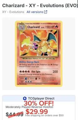 Pokemon TCG Charizard 2016 Reverse Holo Card 11/108 XY: Evolutions - Image 2