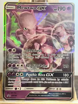 Pokemon TCG Mewtwo GX SM196 Holo Card Detective Pikachu Promo - Image 1