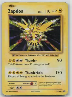 Pokemon Card Zapdos Holo Rare XY - Evolutions 42/108 - Image 1
