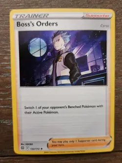 Boss's Orders (Cyrus) 132/172 SWSH Brilliant Stars Promo Cosmos Holo Pokemon NM - Image 1