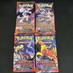 4 Pokemon Packs Destined Rivals Full Art Set Rare Mewtwo SIR 🔥 - Image 1