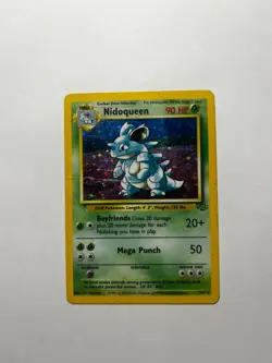 Nidoqueen Jungle Holo Rare 07/64 Unlimited Pokemon TCG MP CREASE - Image 1