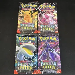 4 Pokemon Packs Paldean Fates Full Art Set Rare Bubble Mew Shiny 🔥 - Image 1