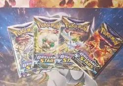 Pokemon Brilliant Stars Booster Packs 4 Packs\ SEALED - Complete Art Set! - Image 1